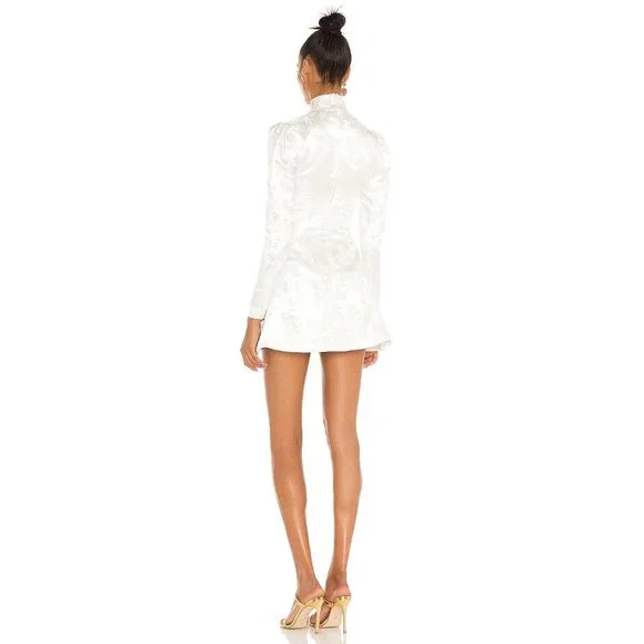 SAU LEE Joyce Dress Champagne Floral Mandarin Asian Qipao Chinese Cheongsam US 4 - Picture 8 of 13